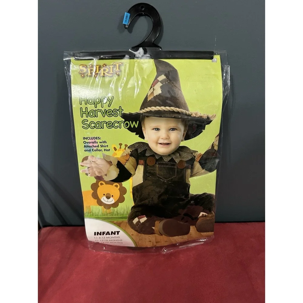 Spirit Halloween Happy Harvest Scarecrow Overalls Infant Child Costume 18-24 Mo - Picture 7 of 7